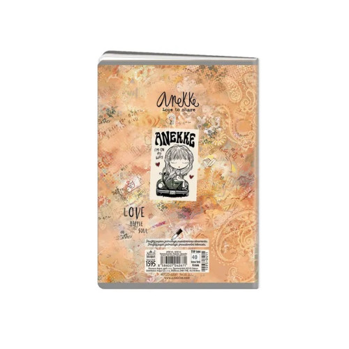 ANEKKE PEACE & LOVE-zošit A5-1595-0411 ANEKKE PEACE & LOVE-zošit A5-1595-0411